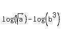 log%28%28sqrt%28a%29%29%29+-+log%28%28b%5E3%29%29