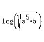 log%28%28sqrt%28a%5E5%2Ab%29%29%29