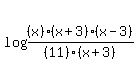 log%28%28x%29%28x%2B3%29%28x-3%29%2F%2811%29%28x%2B3%29%29
