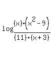 log%28%28x%29%28x%5E2-9%29%2F%2811%29%28x%2B3%29%29