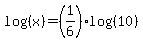 log%28%28x%29%29=%281%2F6%29log%28%2810%29%29
