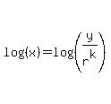 log%28%28x%29%29=log%28%28y%2Fr%5Ek%29%29