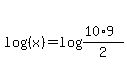 log%28%28x%29%29+=+log%28%2810%2A9%29%2F2%29+