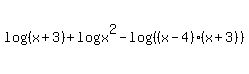log%28%28x%2B3%29%29%2Blog%28x%5E2%29-log%28%28%28x-4%29%28x%2B3%29%29%29%29