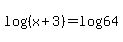 log%28%28x%2B3%29%29=log%2864%29