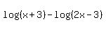 log%28%28x%2B3%29%29-log%28%282x-3%29%29