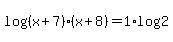 log%28%28x%2B7%29%28x%2B8%29%29=1%2Alog%282%29