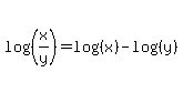 log%28%28x%2Fy%29%29=log%28%28x%29%29-log%28%28y%29%29
