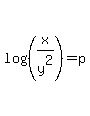 log%28%28x%2Fy%5E2%29%29+=+p