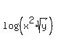 log%28%28x%5E2%2Asqrt%28y%29%29%29