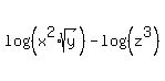 log%28%28x%5E2%2Asqrt%28y%29%29%29-log%28%28z%5E3%29%29