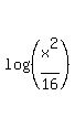 log%28%28x%5E2%2F16%29%29