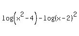 log%28%28x%5E2-4%29%29-log%28%28x-2%29%5E2%29