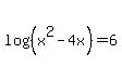 log%28%28x%5E2-4x%29%29=6