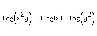 log%28%28x%5E2y%29%29+-+3log%28%28x%29%29+-+log%28%28y%5E2%29%29