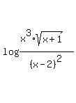 log%28%28x%5E3%2Asqrt%28x%2B1%29%29%2F%28x-2%29%5E2%29