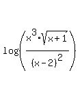 log%28%28x%5E3%2Asqrt%28x%2B1%29%2F%28x-2%29%5E2%29%29