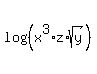 log%28%28x%5E3%2Az%2Asqrt%28y%29%29%29