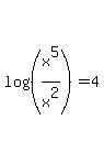 log%28%28x%5E5%2Fx%5E2%29%29=4