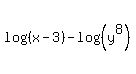 log%28%28x-3%29%29-log%28%28y%5E8%29%29