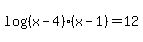 log%28%28x-4%29%28x-1%29%29=12
