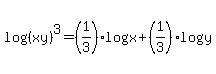 log%28%28xy%29%5E3%29=%281%2F3%29log%28x%29%2B%281%2F3%29log%28y%29