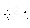 log%28%28xy%5E2x%5E%284%2F3%29y%5E4%29%29
