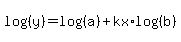 log%28%28y%29%29=log%28%28a%29%29%2Bkx%2Alog%28%28b%29%29