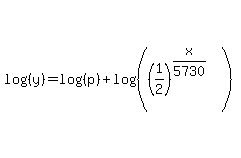 log%28%28y%29%29=log%28%28p%29%29%2Blog%28%28%281%2F2%29%5E%28x%2F5730%29%29%29