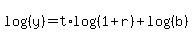 log%28%28y%29%29=t%2Alog%28%281%2Br%29%29%2Blog%28%28b%29%29