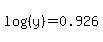 log%28%28y%29%29+=+0.926