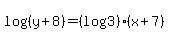 log%28%28y%2B8%29%29+=+%28log3%29%2A%28x%2B7%29