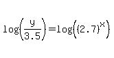 log%28%28y%2F3.5%29%29+=+log%28%28%282.7%29%5Ex%29%29