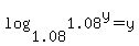 log%28+1.08%2C+1.08%5Ey%29+=+y
