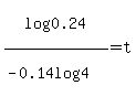 log%280.24%29%2F%28-0.14log%284%29%29+=+t