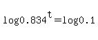 log%280.834%29%5Et+=+log%280.1%29
