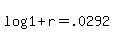 log%281+%2B+r%29+=+.0292
