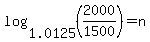 log%281.0125%2C%282000%2F1500%29%29+=+n