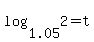 log%281.05%2C2%29=t