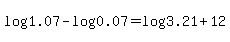 log%281.07%29-log%280.07%29=log%283.21%2B12%29