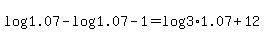 log%281.07%29-log%281.07-1%29=log%283%2A1.07%2B12%29
