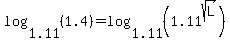 log%281.11%2C+%281.4%29%29+=+log%281.11%2C+%281.11%5Esqrt%28L%29%29%29