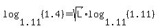 log%281.11%2C+%281.4%29%29+=+sqrt%28L%29%2Alog%281.11%2C+%281.11%29%29