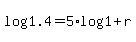 log%281.4%29+=+5%2Alog%281+%2B+r%29