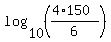 log%2810%2C%28%284%2A150%29%2F6%29%29