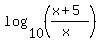 log%2810%2C%28%28x%2B5%29%2F%28x%29%29%29