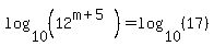 log%2810%2C%2812%5E%28m%2B5%29%29%29=log%2810%2C%2817%29%29