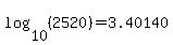 log%2810%2C%282520%29%29=3.40140