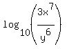 log%2810%2C%283x%5E7%2Fy%5E6%29%29