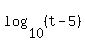 log%2810%2C%28t-5%29%29
